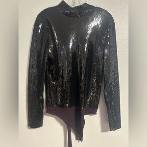 Black Sequin Body Suit NWOT
